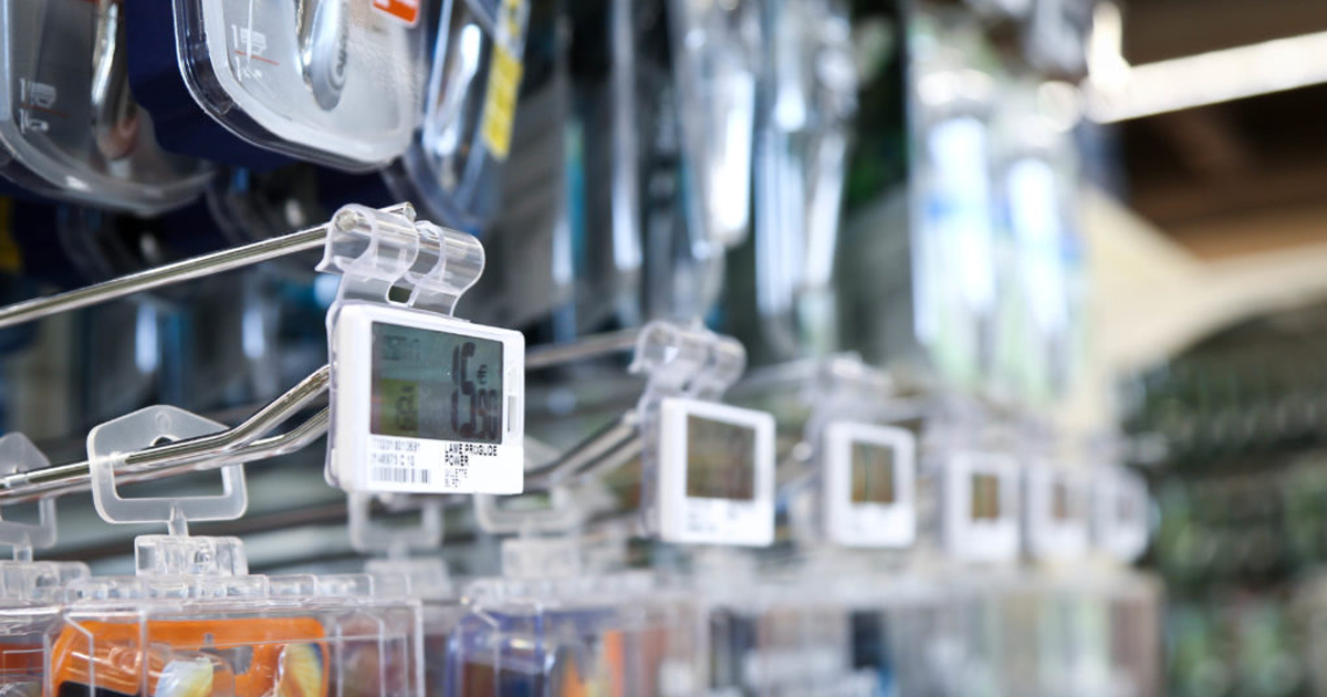 etichetta elettronica su scaffale